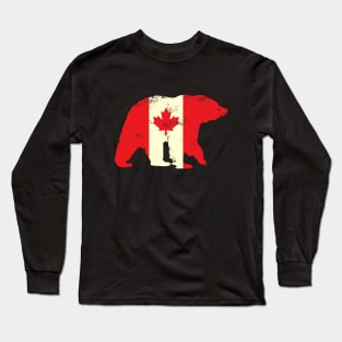 Canadian Maple Leaf Bear Long Sleeve T-Shirt